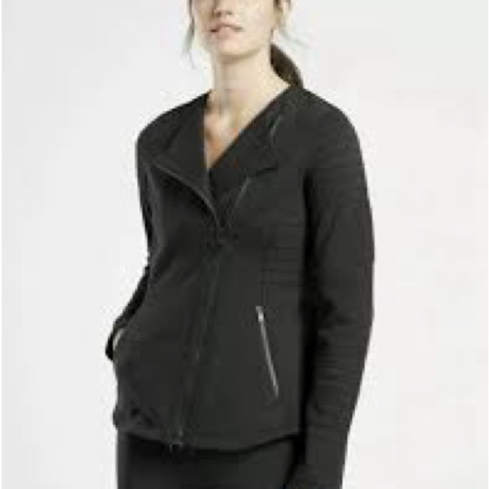 Athleta Women's Black Leather Jacket A0448